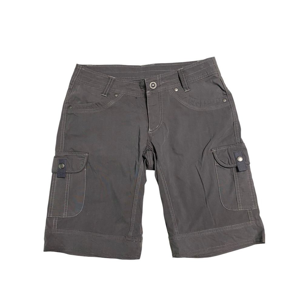 KUHL Women's Cargo Hiking Shorts Size 4 Charcoal Gray 10" Inseam Outdoor Trail